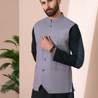 Cotton Grey Waist Coat - Almirah