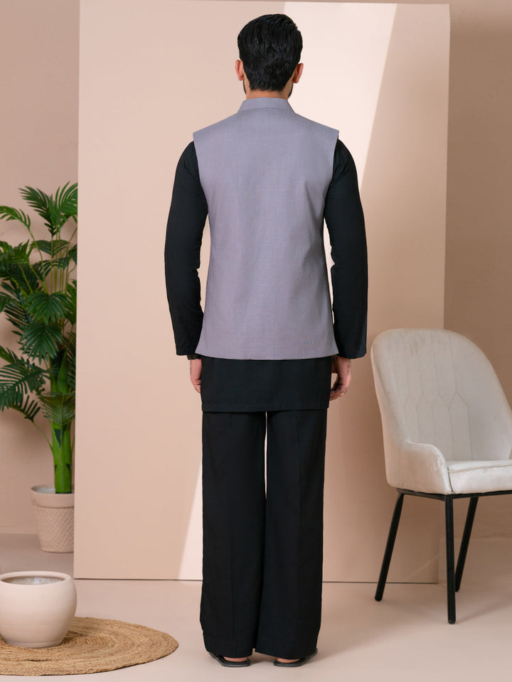 Cotton Grey Waist Coat - Almirah