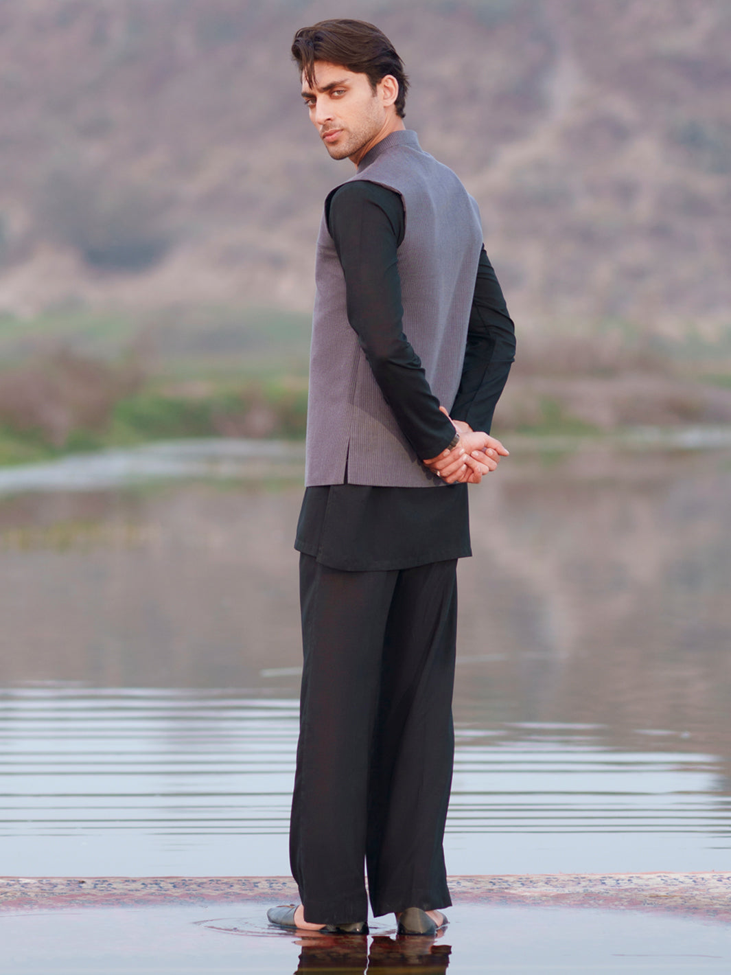 Cotton Grey Waist Coat - Almirah