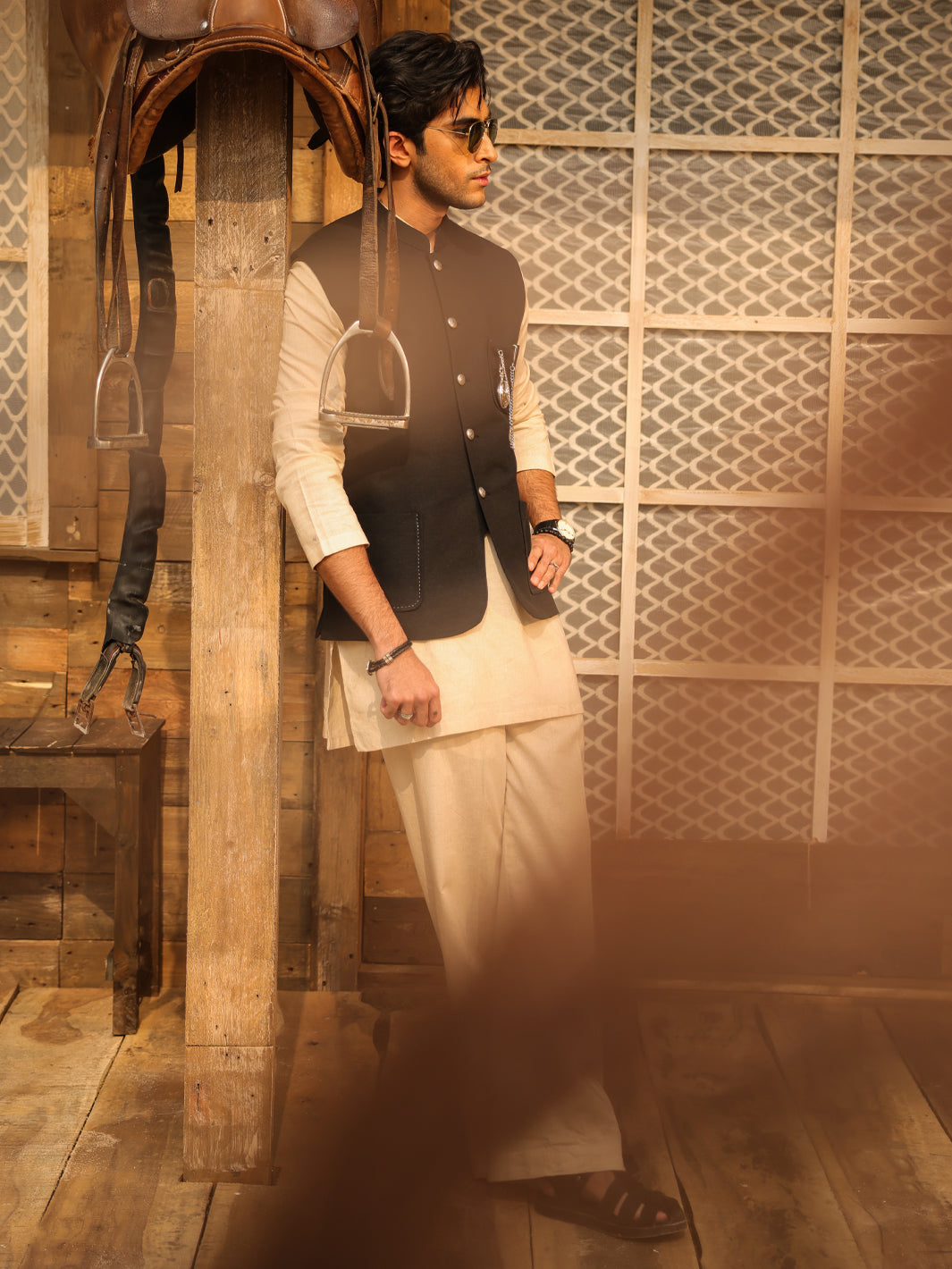 Blended Black Waist Coat - Almirah