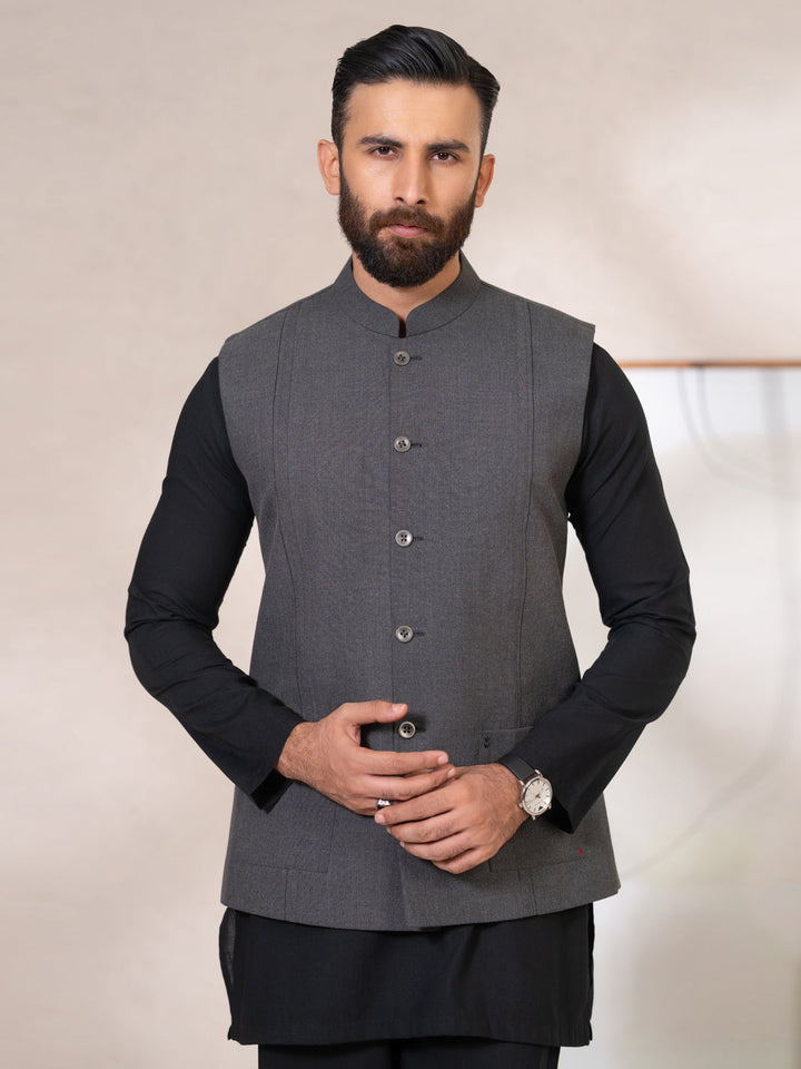 Blended Grey Waist Coat - Almirah