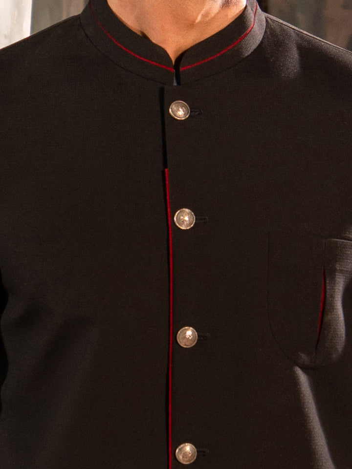Blended Black Waist Coat - Almirah