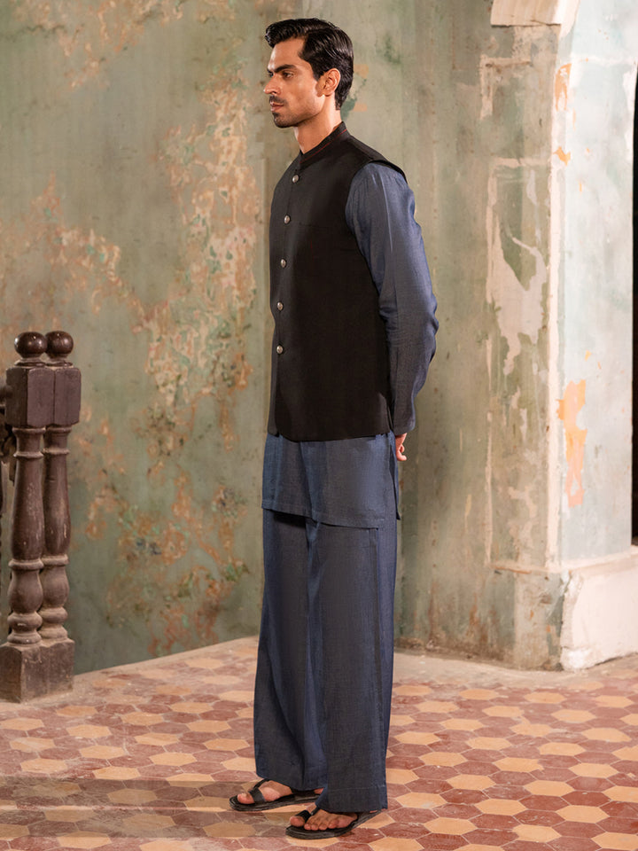 Blended Black Waist Coat - Almirah