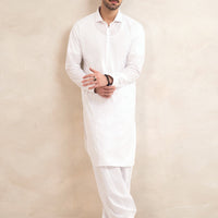 Cotton White Shalwar Kameez - Almirah
