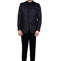 Cotton Polyester Jodhpuri Black Jacket - Jiah