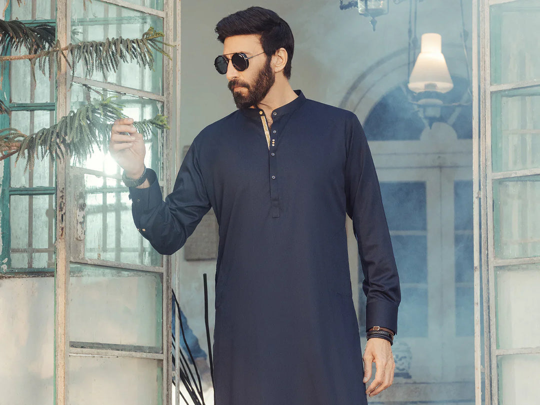 Blended Midnight Blue Shalwar Kameez- Almirah