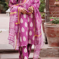 Dobby Cotton Purple Unstitched Suit - Almirah