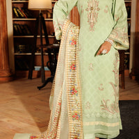 Cotton Dobby Pistachio Green Stitched Suit - Almirah