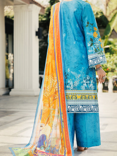 Lawn Ferozi Stitched Suit - J. Junaid Jamshed