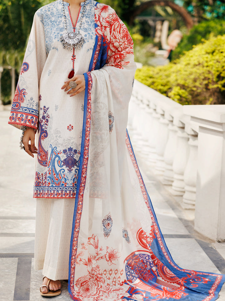 Lawn Beige Stitched Suit - J. Junaid Jamshed