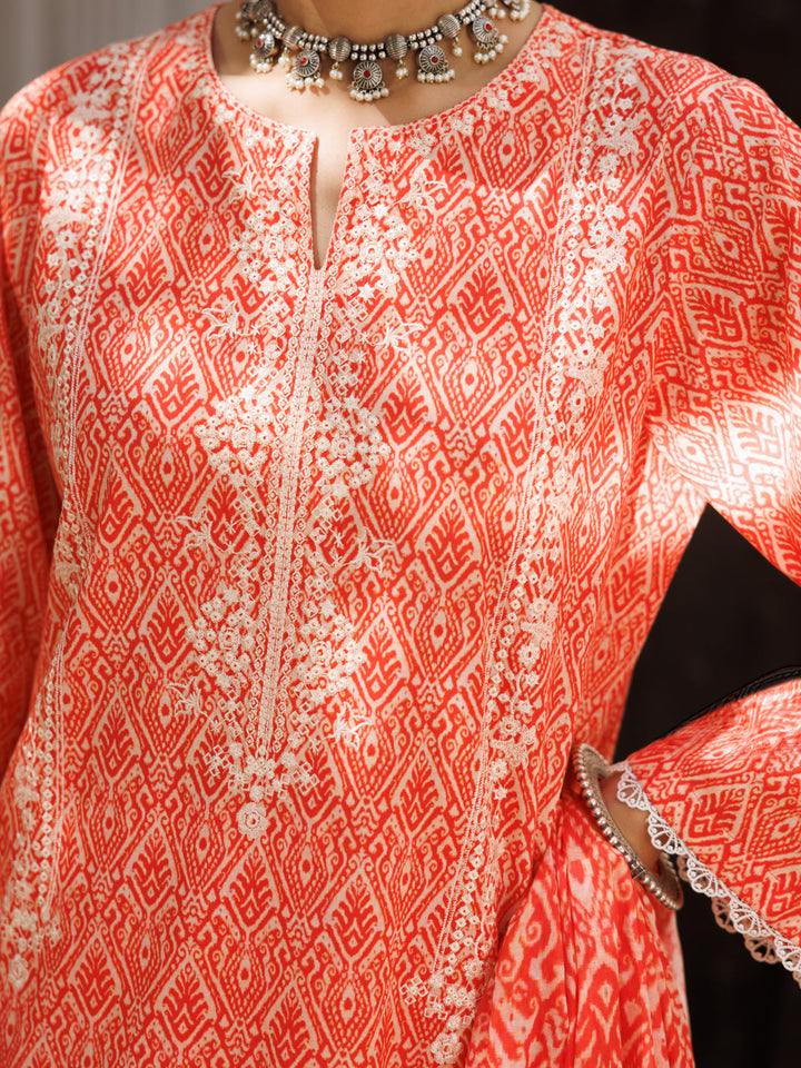 Lawn Red White Stitched Suit - J. Junaid Jamshed