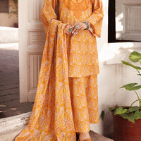 Lawn Mustard Stitched Suit - J. Junaid Jamshed