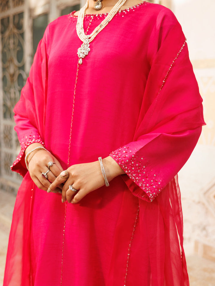 Fuchsia Stitched Suit - Almirah