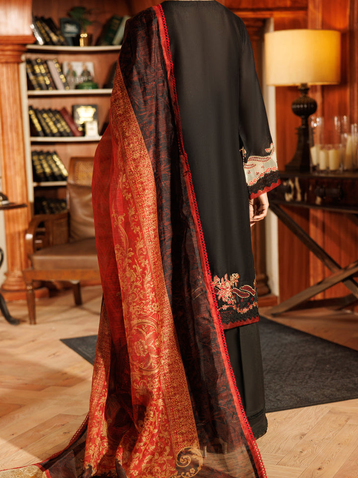 Cotton Dobby Black Stitched Suit - Almirah