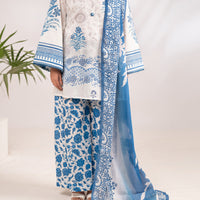 Poly Lawn Blue Stitched Suit - Almirah