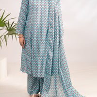 Lawn Ferozi Stitched Suit - Almirah