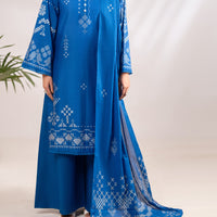 Lawn Blue Stitched Suit - Almirah