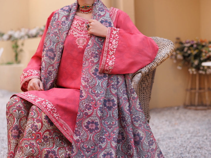 Lawn Light Pink Stitched Suit - J. Junaid Jamshed