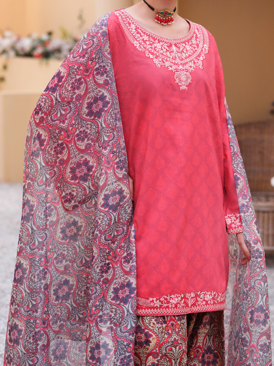Lawn Light Pink Stitched Suit - J. Junaid Jamshed