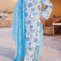 Lawn Ice Blue Stitched Suit - Almirah