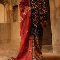 Square Dobby Black Stitched Suit - Almirah