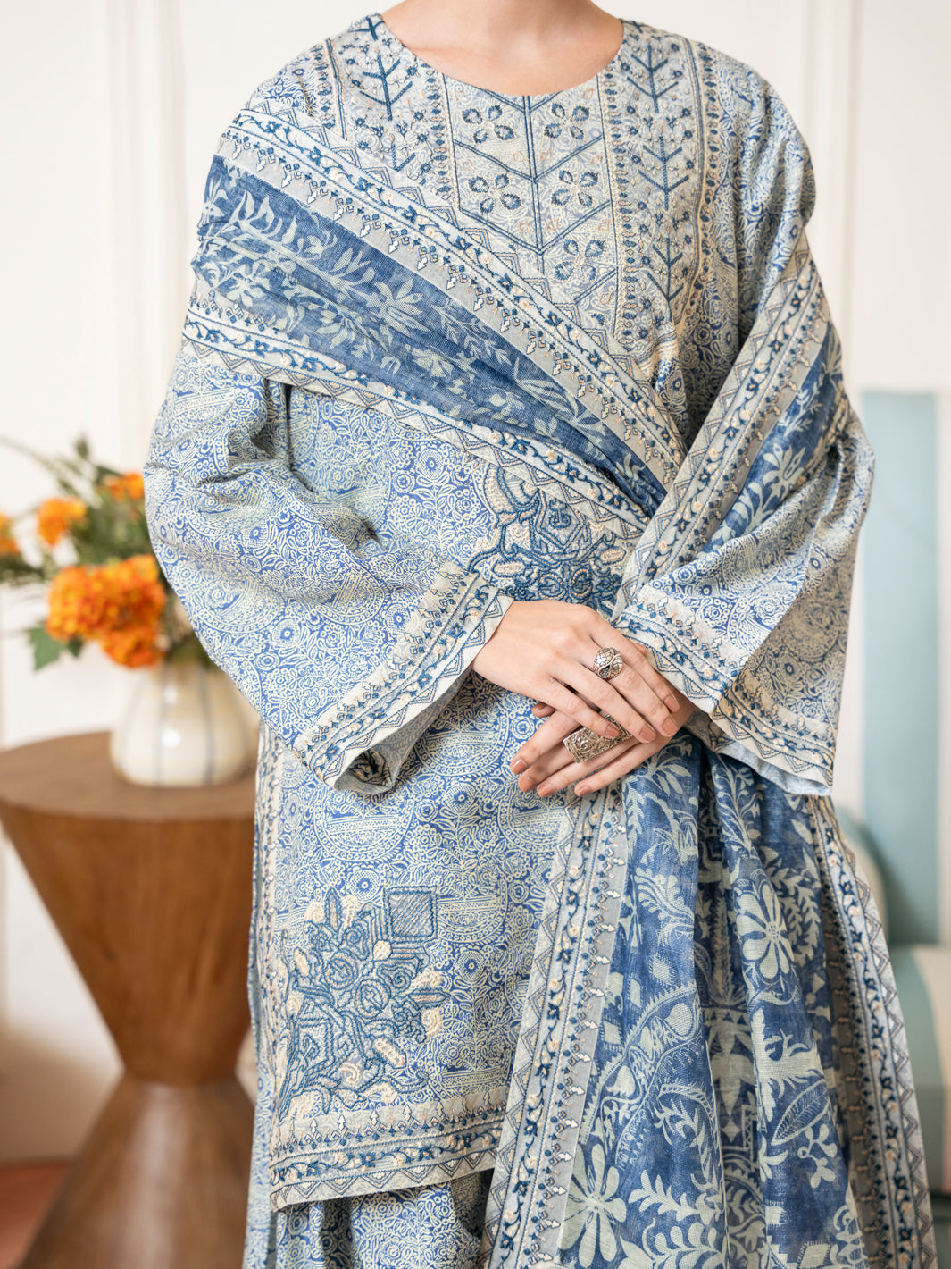 Light Blue Stitched Suit - Almirah