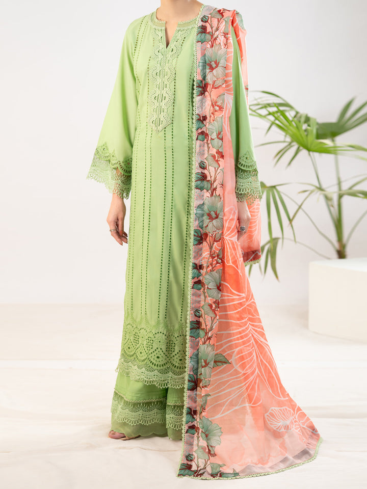 Lawn Light Green Stitched Suit - Almirah