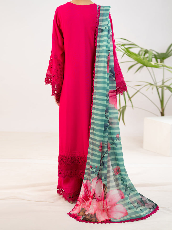 Lawn Fuchsia Stitched Suit - Almirah