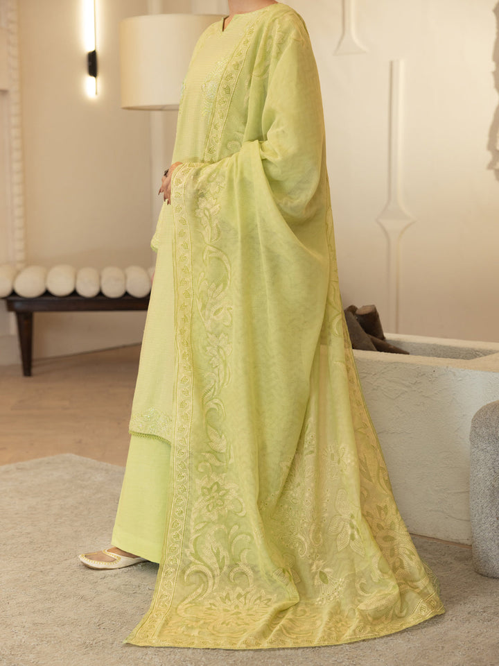 Light Green Stitched Suit - J. Junaid Jamshed