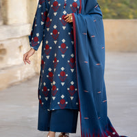 Yarn Dyed Blue Stitched Suit - Almirah