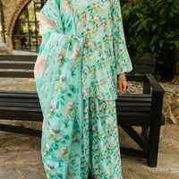 Poly Lawn Light Green Stitched Suit - Almirah