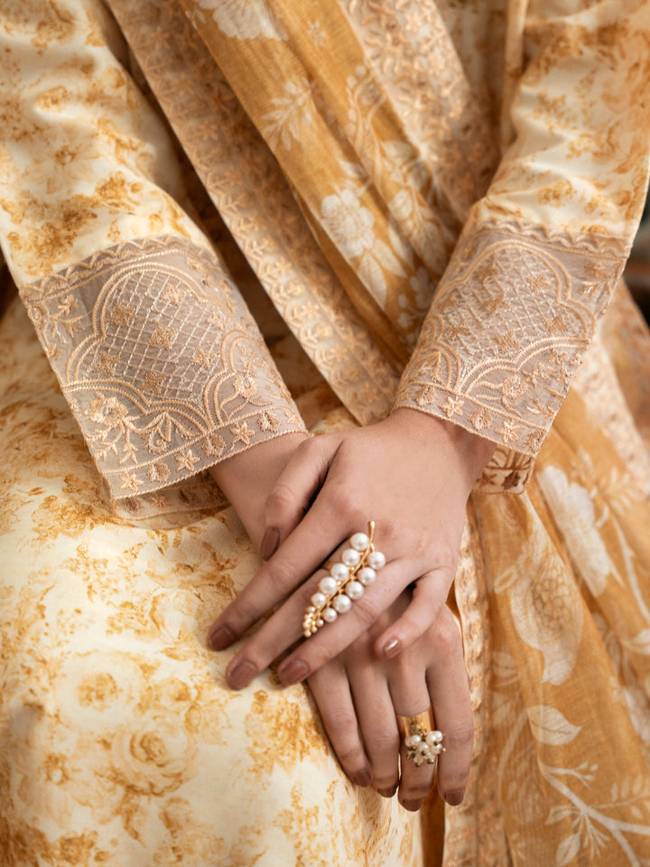 Poly Lawn Off White Stitched Suit - Almirah