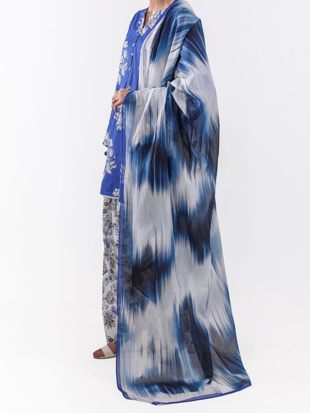 Lawn Blue Unstitched Suit - Almirah