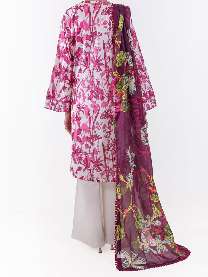 Lawn White Unstitched Suit - Almirah