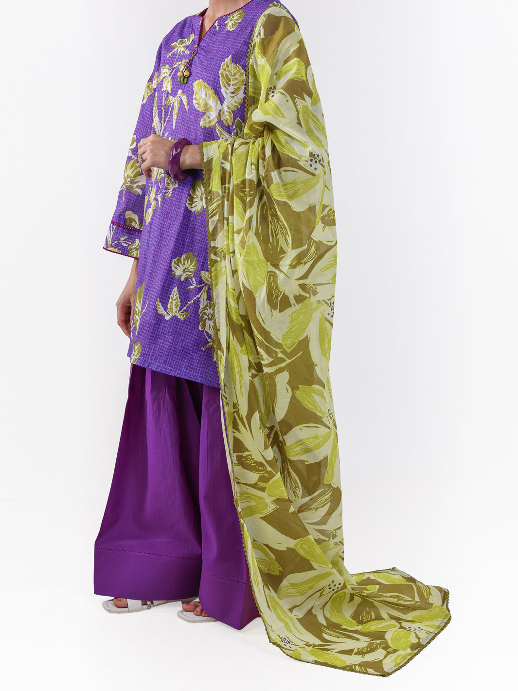 Lawn Purple Unstitched Suit - Almirah