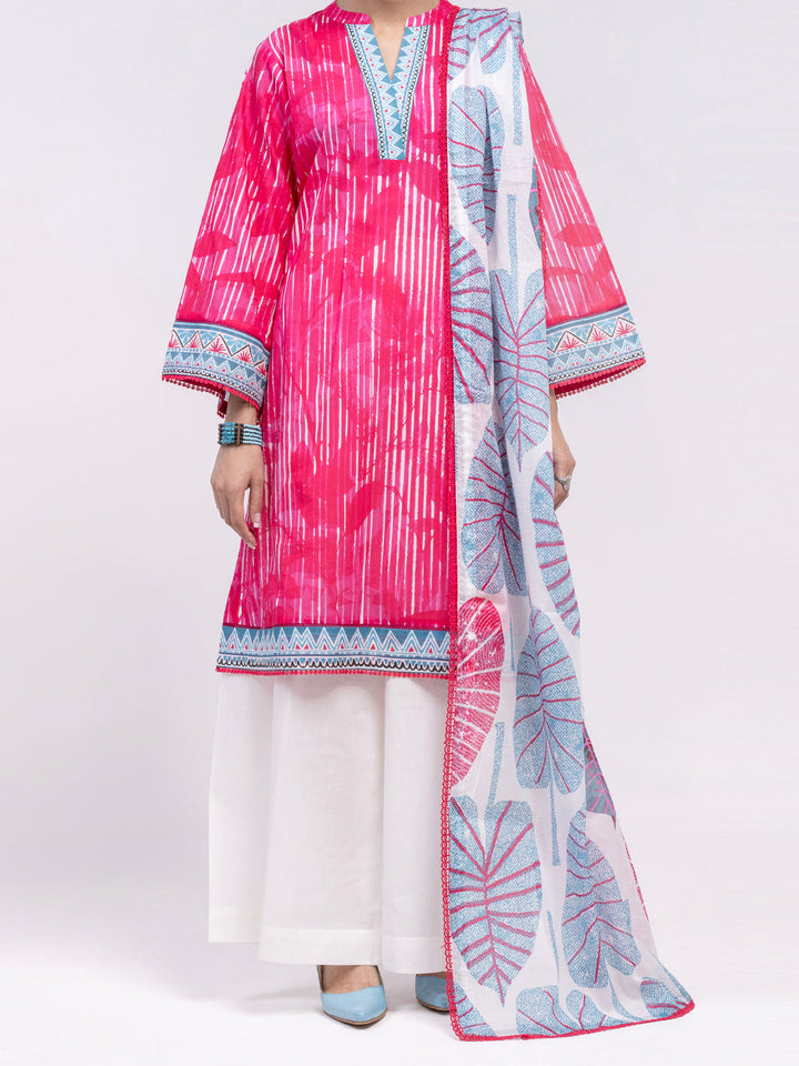 Lawn Pink Unstitched Suit - Almirah