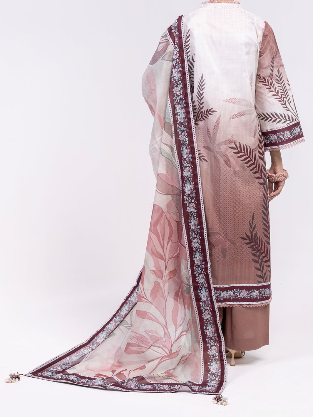 Lawn Brown Unstitched Suit - Almirah