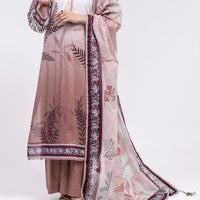 Lawn Brown Unstitched Suit - Almirah