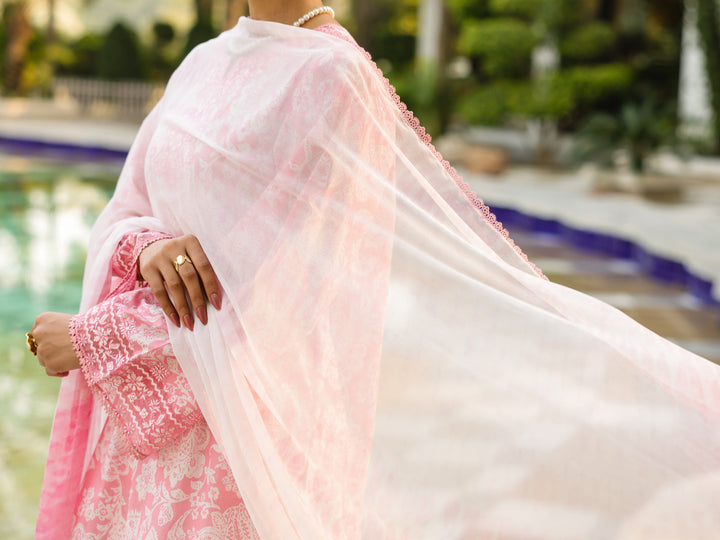 Lawn Pink Unstitched Suit - Almirah
