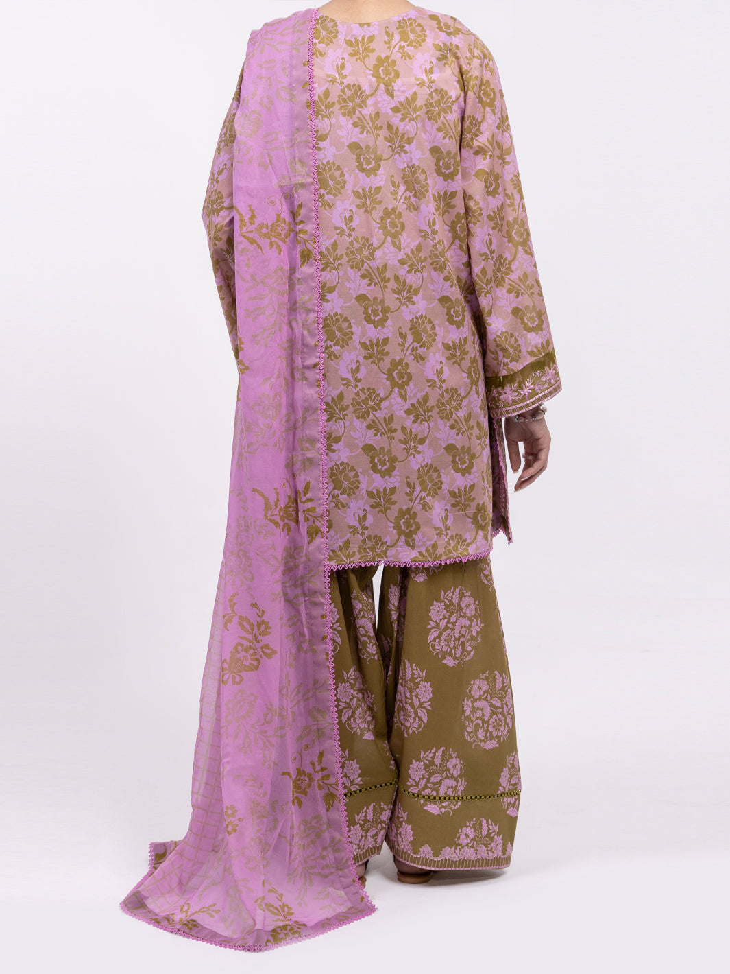 Lawn Pink Unstitched Suit - Almirah