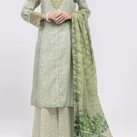 Lawn Light Green Unstitched Suit - Almirah