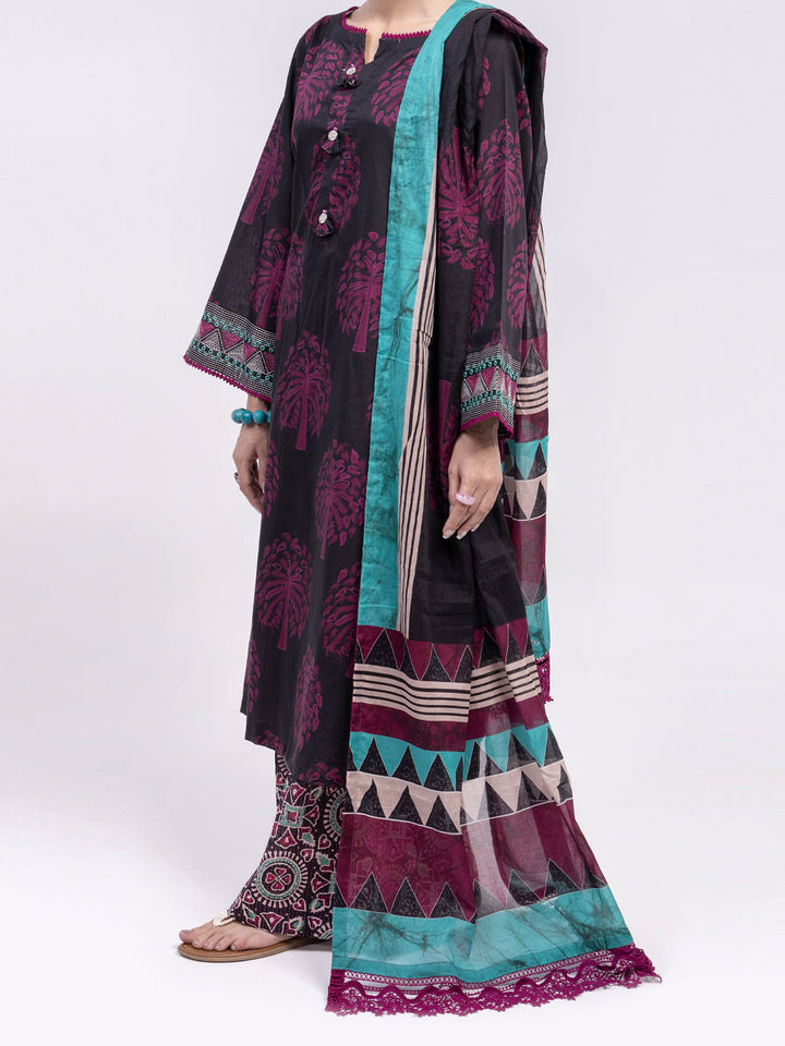 Lawn Fuchsia Unstitched Suit - Almirah