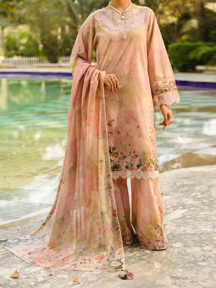 Lawn Light Pink Unstitched Suit - Almirah