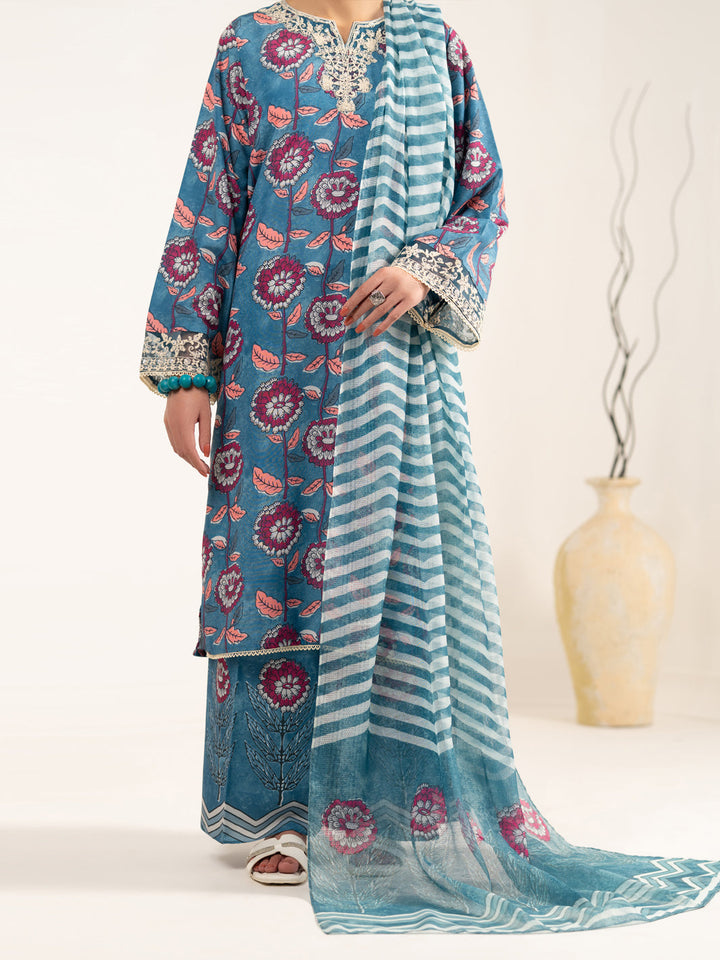 Raw Silk Green Unstitched Suit - Almirah