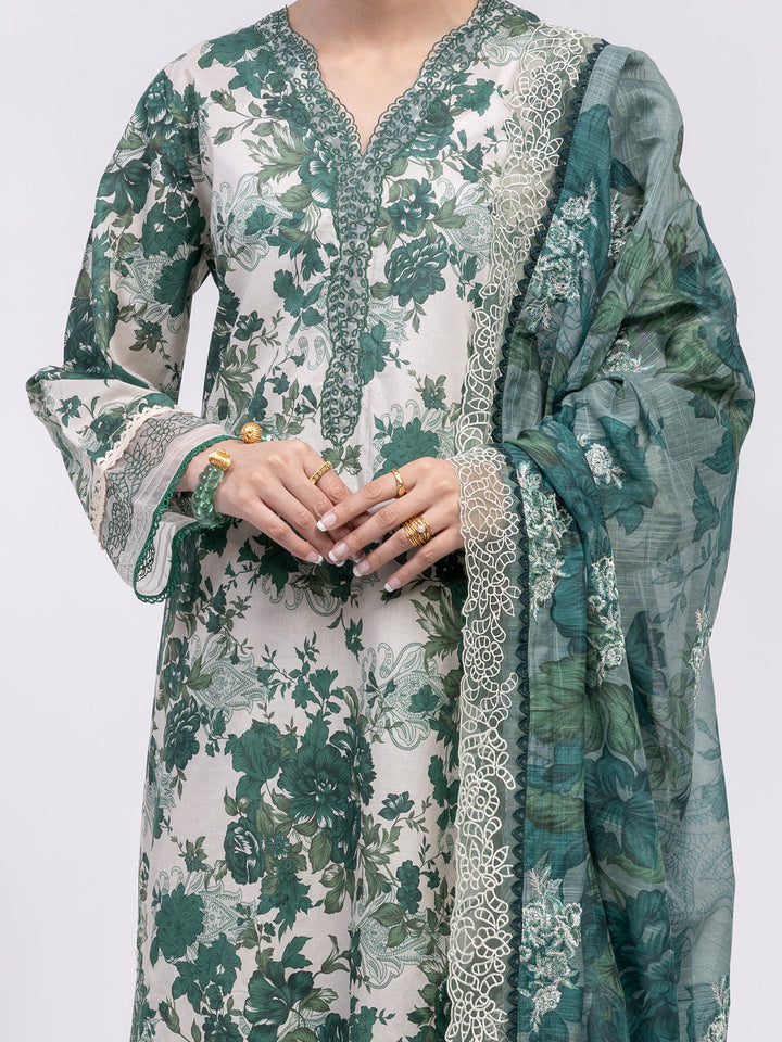 Lawn Green Unstitched Suit - Almirah