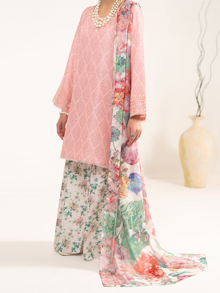 Raw Silk Pink Unstitched Suit - Almirah