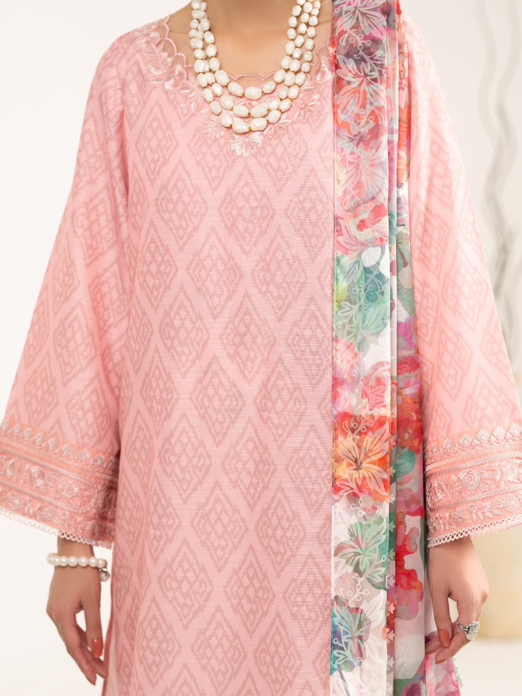 Raw Silk Pink Unstitched Suit - Almirah