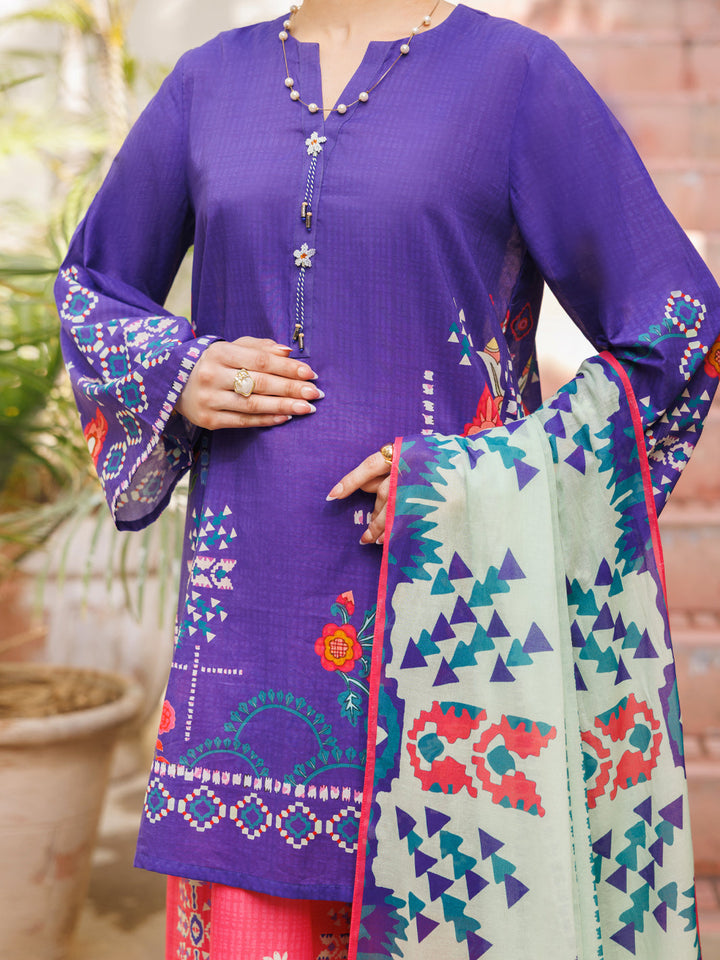 Lawn Purple Stitched Suit - Almirah