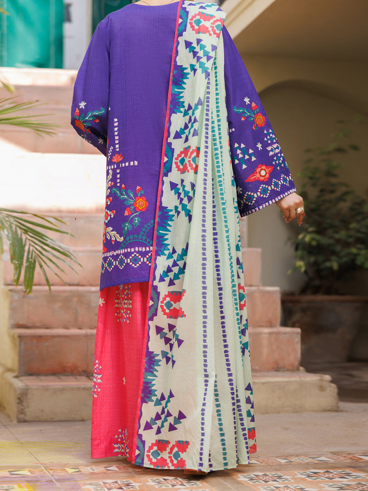 Lawn Purple Stitched Suit - Almirah