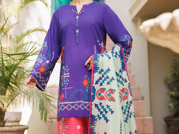 Lawn Purple Stitched Suit - Almirah